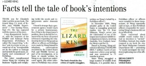 Lizard King:  Facts Tell the Tale of Book's Intentions, NST, 9-26-2008